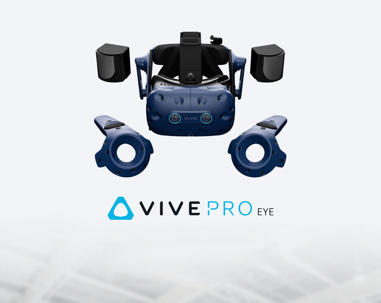 HTC VIVE Pro Eye Virtual Reality System facing forward